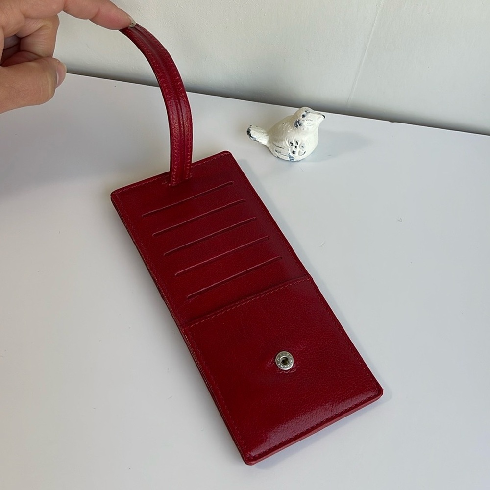 ABAS Red Genuine Leather Long Card Case - Picture 6 of 8